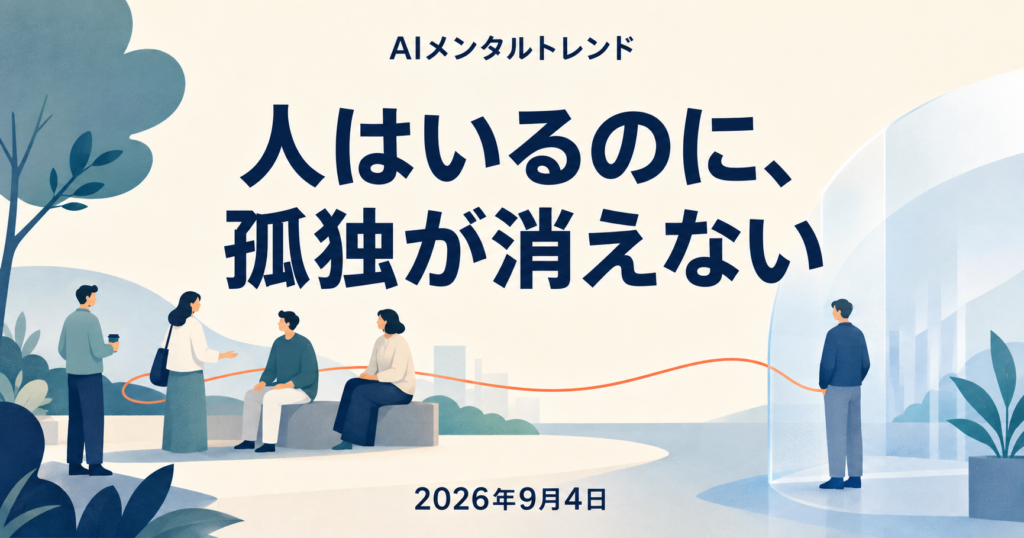 今日のメンタルトレンド｜人はいるのに、孤独が消えない【2026年9月4日】