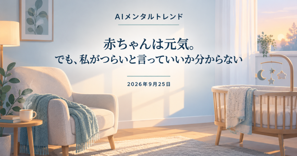 今日のメンタルトレンド｜赤ちゃんは元気。でも、私がつらいと言っていいか分からない【2026年9月25日】